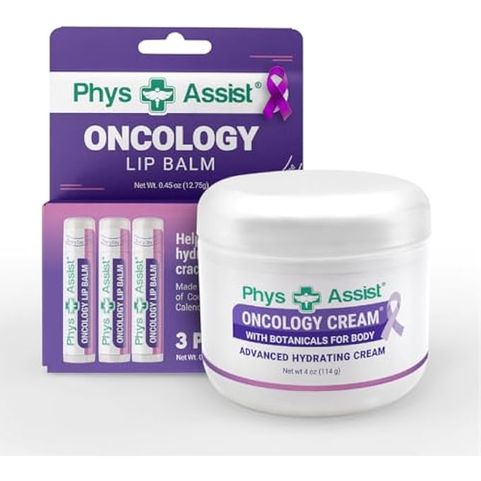 PhysAssist ONCOLOGY CREAM 4 OZ PLUS 3 PACK LIP BALM. HYDRATING TO STRESSED SKIN UNDERGOING CHEMO OR RADIATION. SKIN THERAPY. MADE WITH BOTANICALS. - Image 3